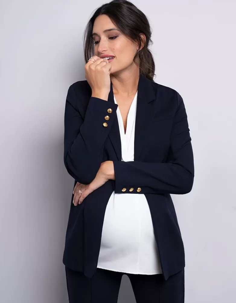Seraphine Dunkelblauer Ponte Umstandsblazer |