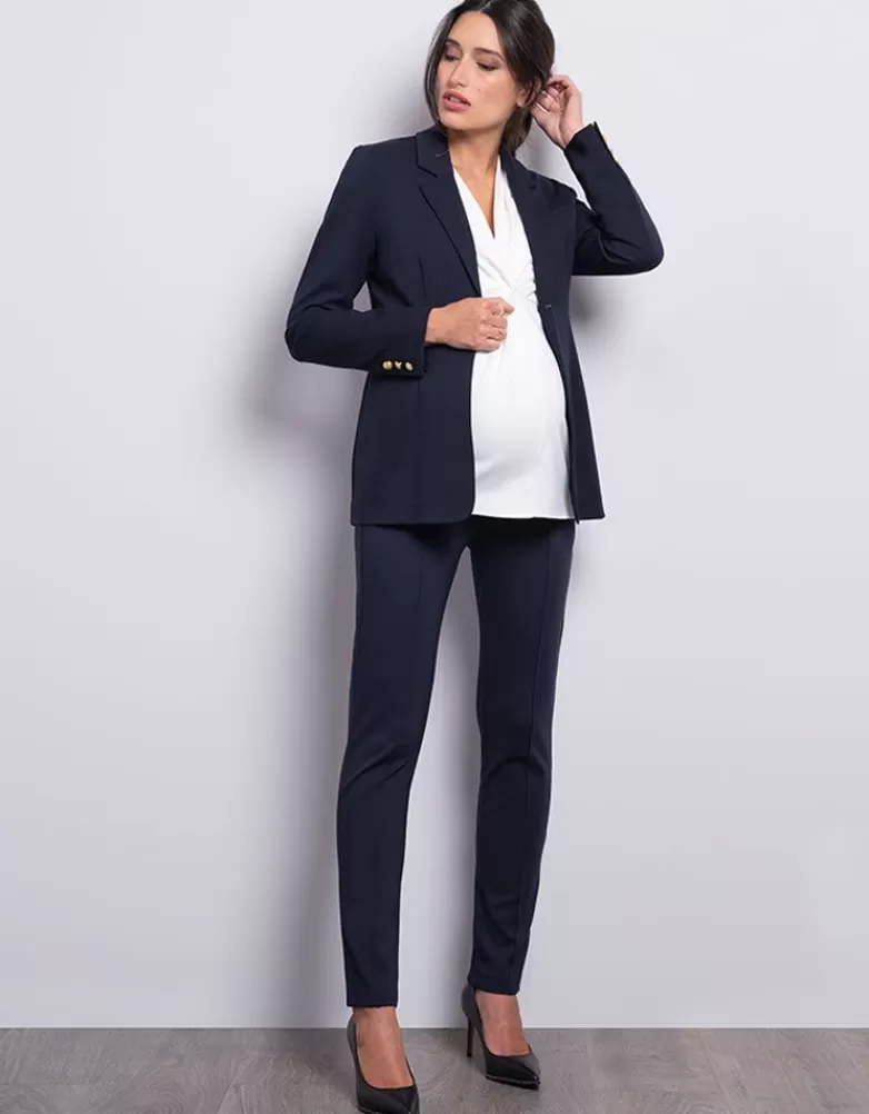 Seraphine Dunkelblauer Ponte Umstandsblazer |