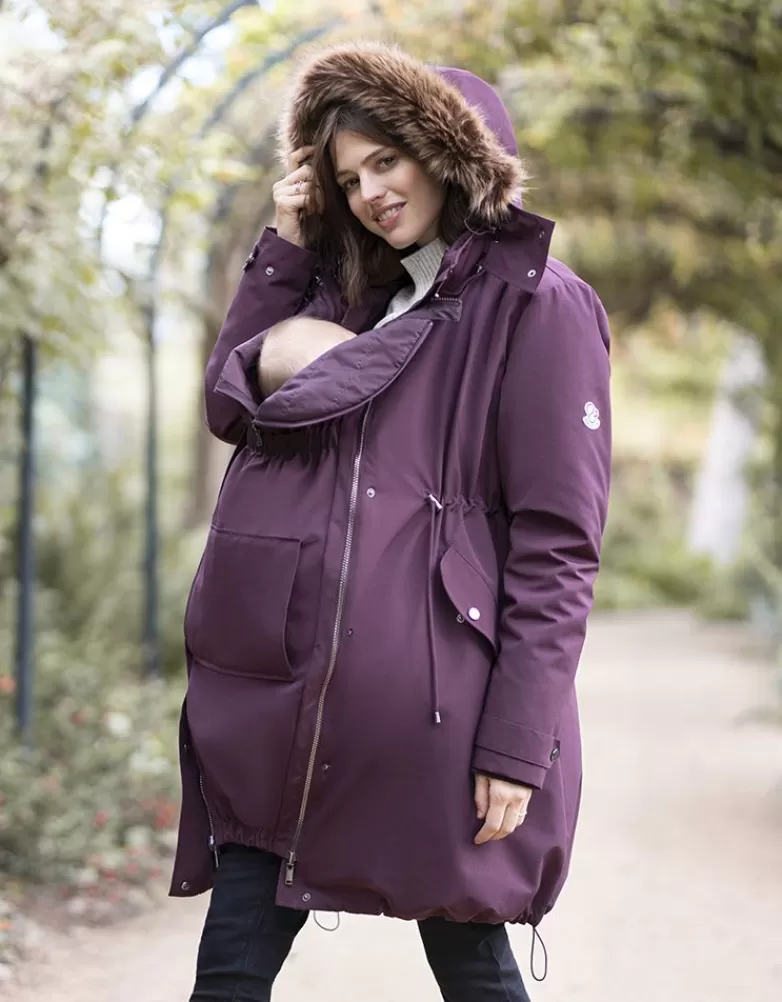 Seraphine Hochwertige 6-in-1 Umstands- & Tragejacke Dunkelrot |