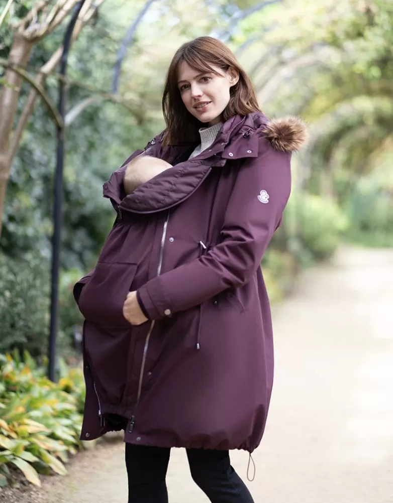 Seraphine Hochwertige 6-in-1 Umstands- & Tragejacke Dunkelrot |