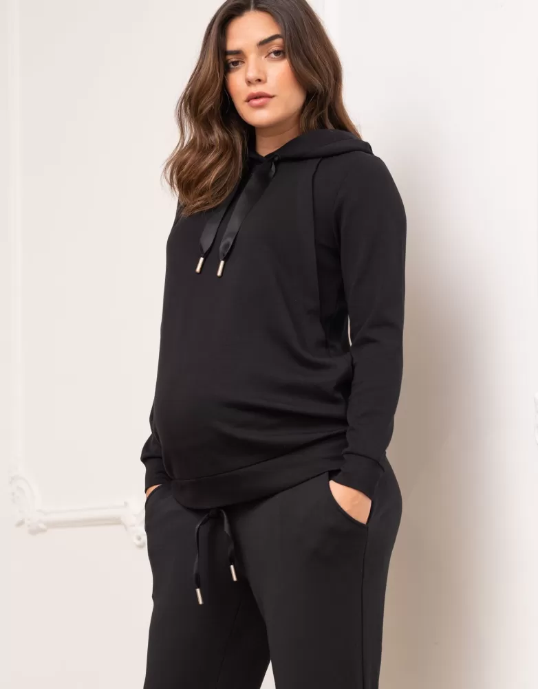 Seraphine Modal-Umstands- und Stillhoodie, Schwarz |