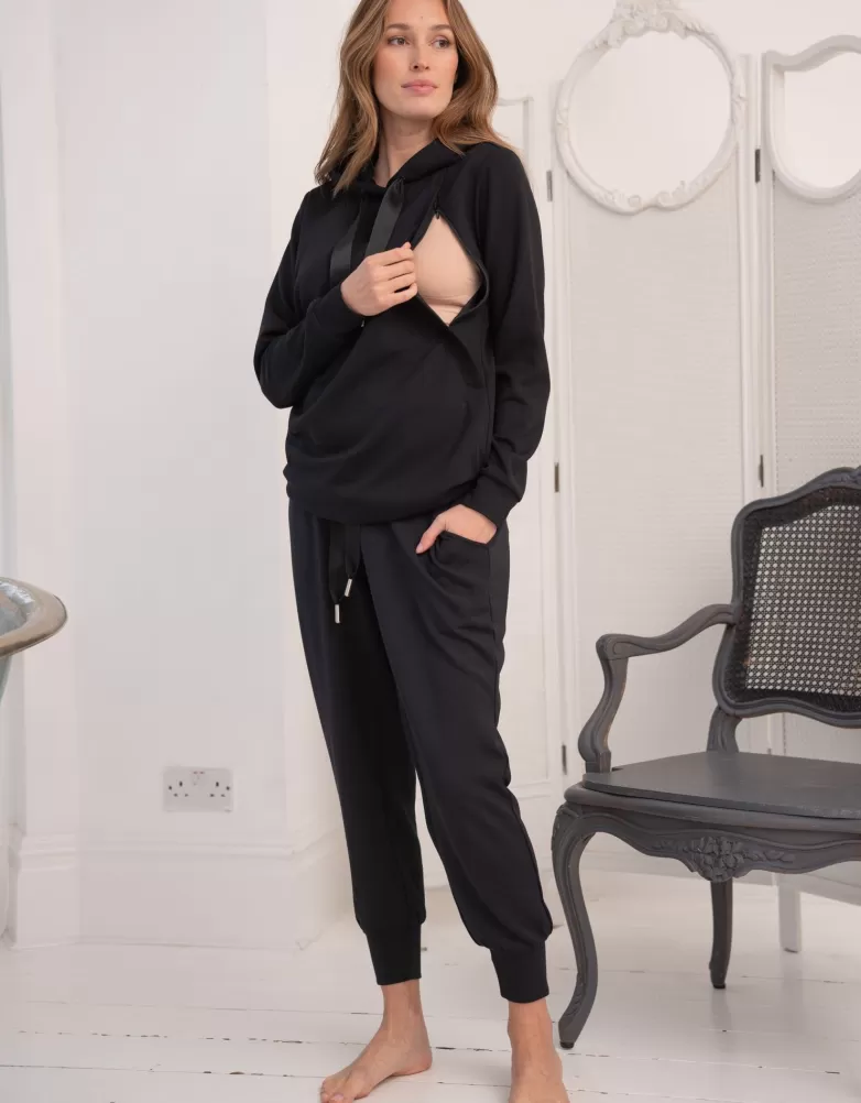 Seraphine Modal-Umstands- und Stillhoodie, Schwarz |