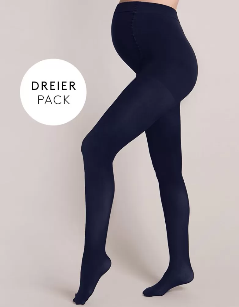 Seraphine Navy Umstandsstrumpfhose 100 Denier – Dreierpack |