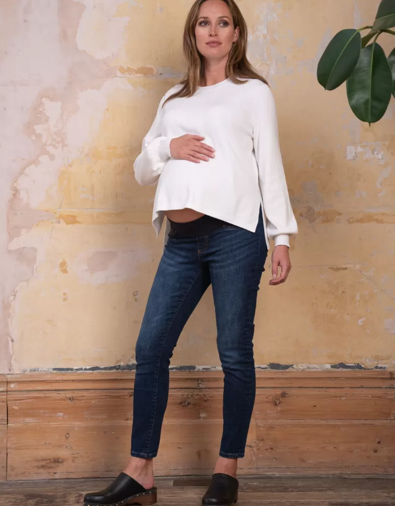 Seraphine Schmeichelnd geschnittener Umstands- und Stillpullover, Creme |