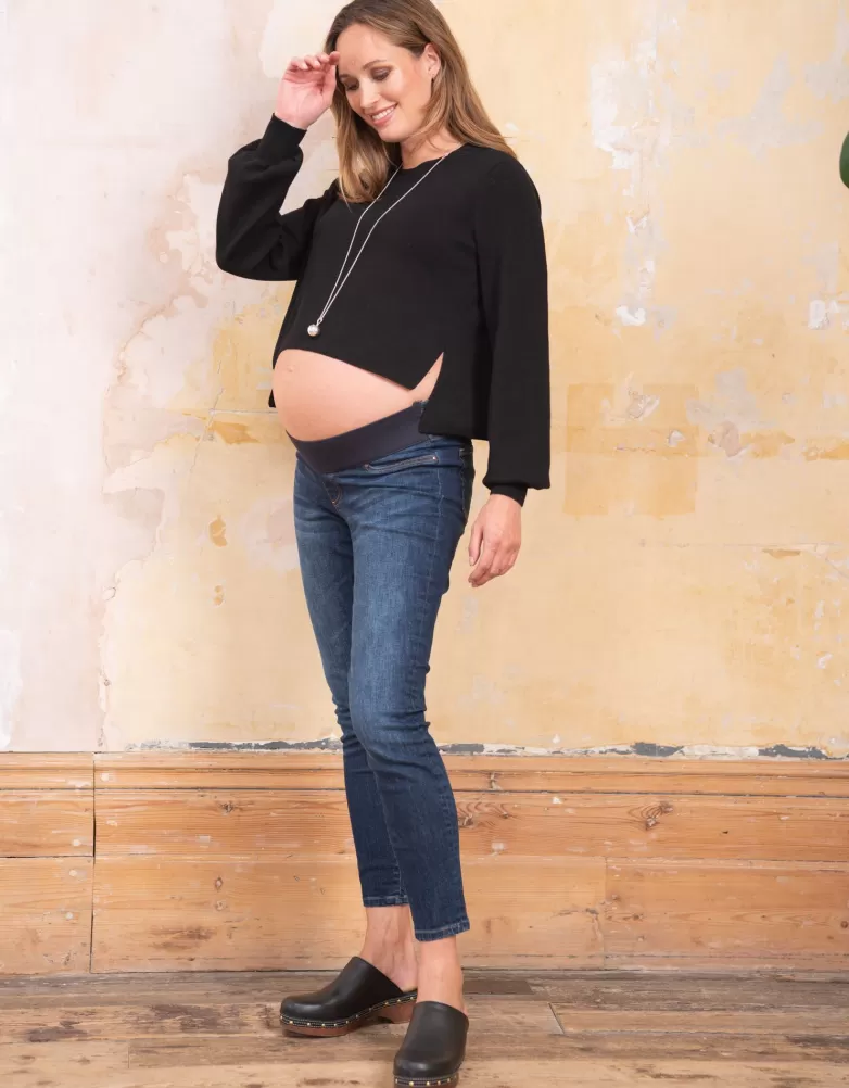 Seraphine Schmeichelnd geschnittener Umstands- und Stillpullover, Schwarz |