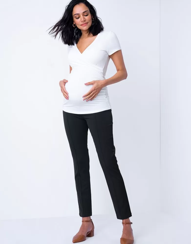 Seraphine Schwarze Umstandshose mit schmalem Bein – Überbauch |
