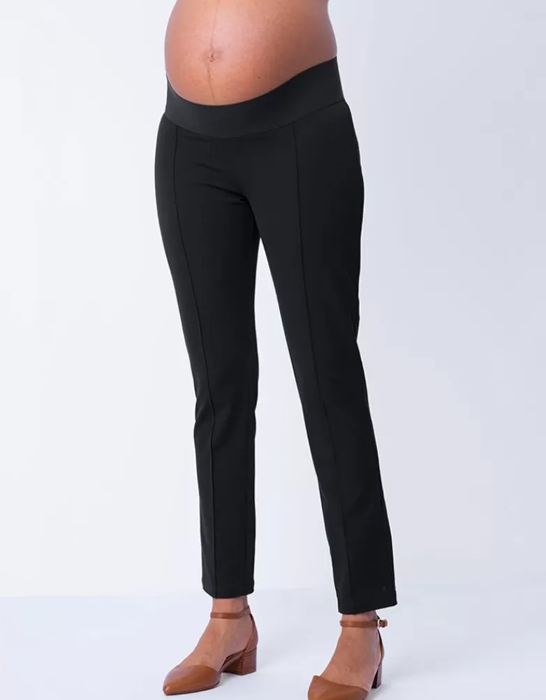 Seraphine Schwarze Umstandshose mit schmalem Bein – Unterbauchbund |