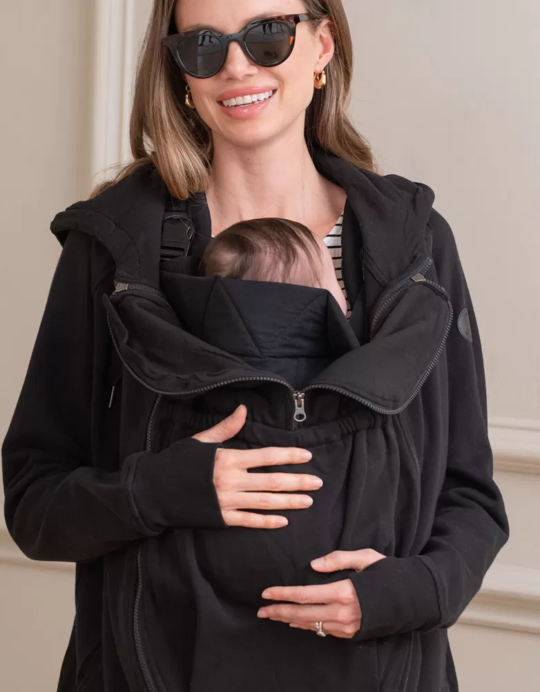 Seraphine Schwarzer 3-in-1 Umstands- & Tragehoodie |