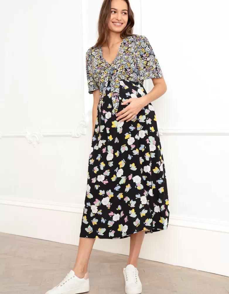 Seraphine Umstands- und Stillkleid mit Bindeband an der Vorderseite |