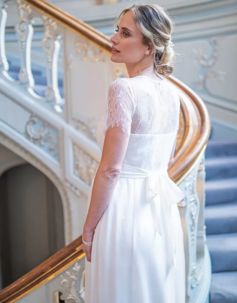 Seraphine Umstandsbrautkleid aus Seide und Spitze Lang |