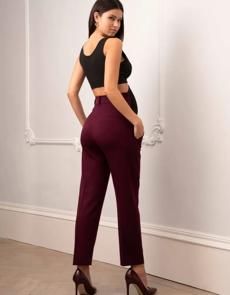 Seraphine Umstandshose mit schmalem Bein, Pflaume |