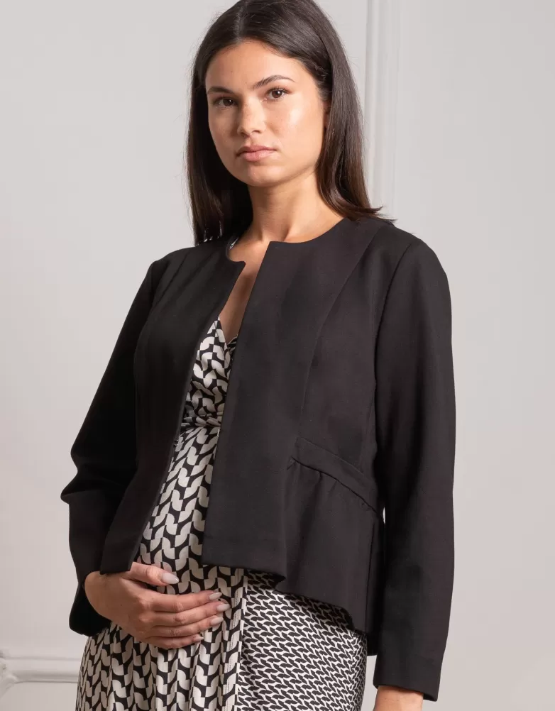 Seraphine Umstandsjacke mit Schößchen, Schwarz |