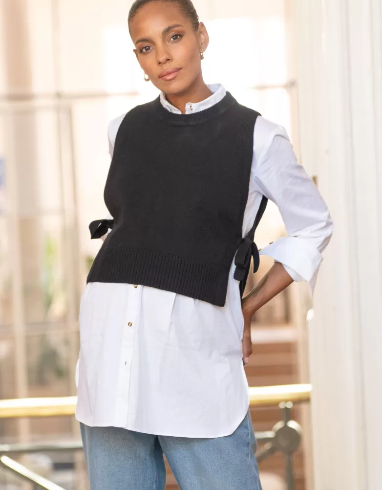 Seraphine Umstands-Strickweste für Lagenlook, Schwarz |
